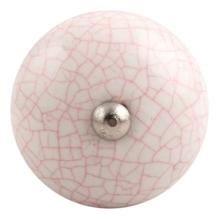 White And Pink Crackle Ceramic Wine Stopper